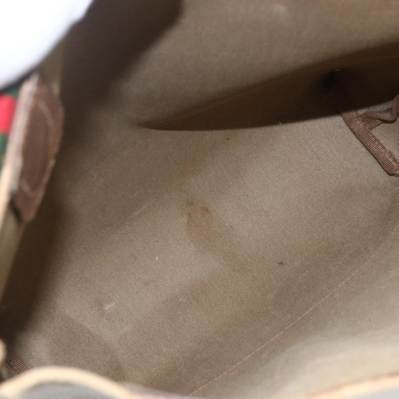 GUCCI GG Supreme Web Sherry Line Tote Bag PVC Beige Red 120 02 003 Auth 159128