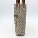 GUCCI GG Supreme Web Sherry Line Tote Bag PVC Beige Red 120 02 003 Auth 159128-4