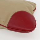 PRADA Tote Bag Canvas Beige Silver Auth 159129-8