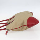 PRADA Tote Bag Canvas Beige Silver Auth 159129-3