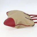 PRADA Tote Bag Canvas Beige Silver Auth 159129-4