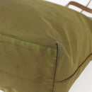 PRADA Hand Bag Nylon Khaki Gold Auth 159131-9