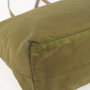 PRADA Hand Bag Nylon Khaki Gold Auth 159131-16