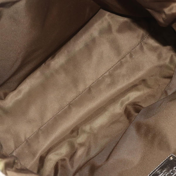 PRADA Hand Bag Nylon Khaki Gold Auth 159131