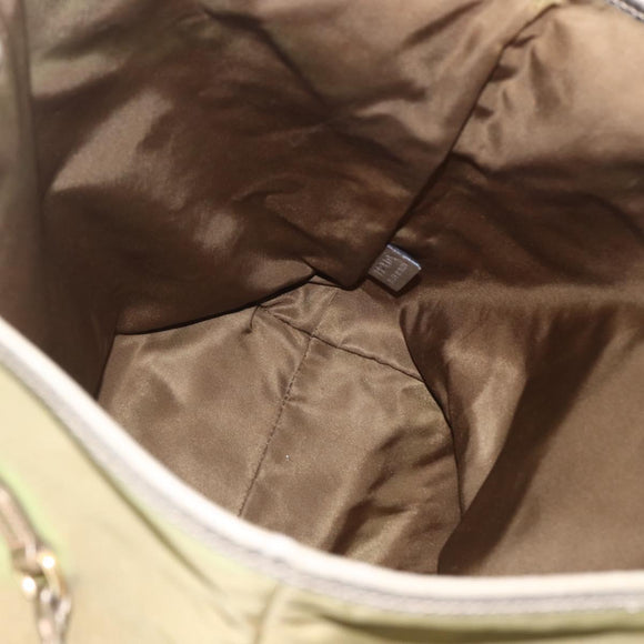 PRADA Hand Bag Nylon Khaki Gold Auth 159131