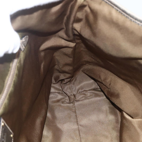 PRADA Hand Bag Nylon Khaki Gold Auth 159131