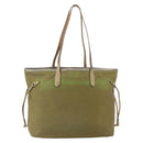 PRADA Hand Bag Nylon Khaki Gold Auth 159131-2