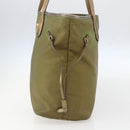 PRADA Hand Bag Nylon Khaki Gold Auth 159131-4