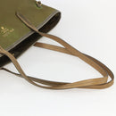 PRADA Hand Bag Nylon Khaki Gold Auth 159131-7