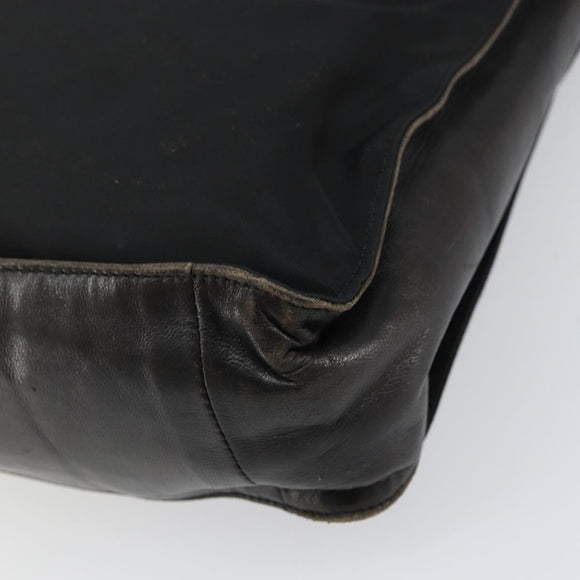 PRADA Shoulder Bag Nylon Black Silver Auth 159132