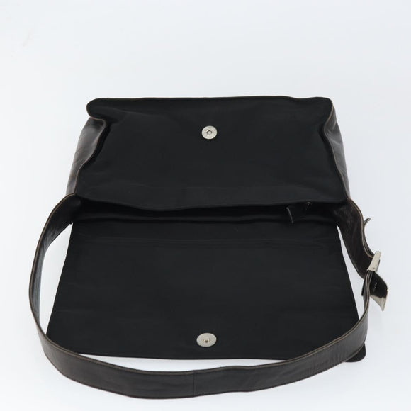 PRADA Shoulder Bag Nylon Black Silver Auth 159132
