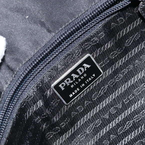 PRADA Shoulder Bag Nylon Black Silver Auth 159132