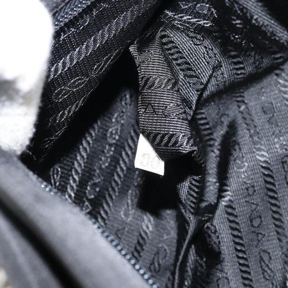 PRADA Shoulder Bag Nylon Black Silver Auth 159132