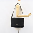PRADA Shoulder Bag Nylon Black Silver Auth 159132-28