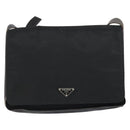 PRADA Shoulder Bag Nylon Black Silver Auth 159132-13