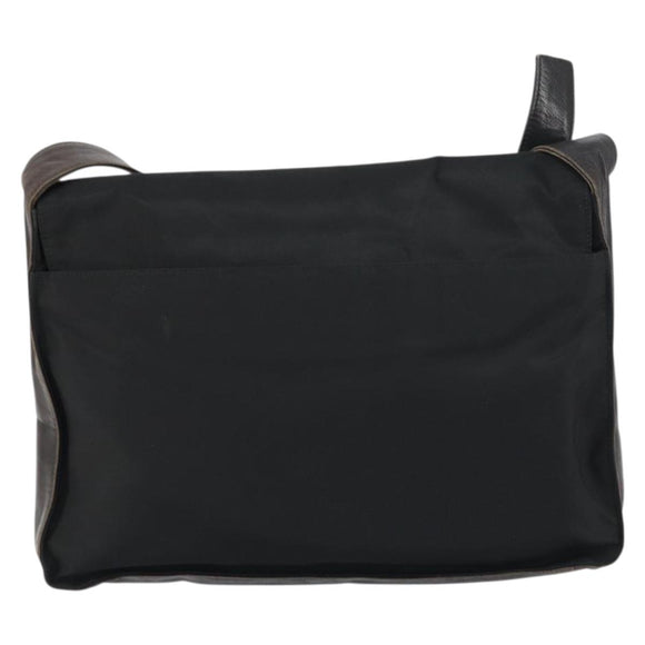 PRADA Shoulder Bag Nylon Black Silver Auth 159132