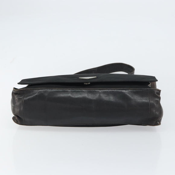 PRADA Shoulder Bag Nylon Black Silver Auth 159132