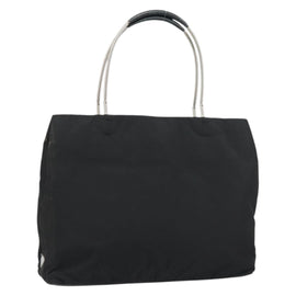 PRADA Hand Bag Nylon Black Silver Auth 159135