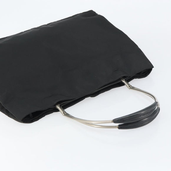 PRADA Hand Bag Nylon Black Silver Auth 159135