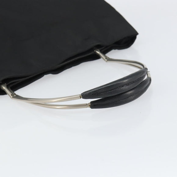 PRADA Hand Bag Nylon Black Silver Auth 159135