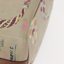 BVLGARI Tote Bag Canvas PVC Beige Gold Auth 159136-9