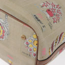 BVLGARI Tote Bag Canvas PVC Beige Gold Auth 159136-14