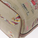 BVLGARI Tote Bag Canvas PVC Beige Gold Auth 159136-16