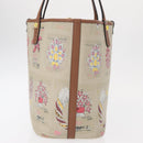 BVLGARI Tote Bag Canvas PVC Beige Gold Auth 159136-3