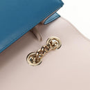 Salvatore Ferragamo Vala Chain Vala Shoulder Bag Leather Blue Gold Auth 159137V-17