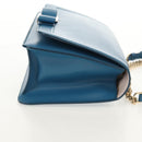 Salvatore Ferragamo Vala Chain Vala Shoulder Bag Leather Blue Gold Auth 159137V-5