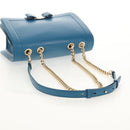 Salvatore Ferragamo Vala Chain Vala Shoulder Bag Leather Blue Gold Auth 159137V-7