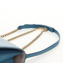 Salvatore Ferragamo Vala Chain Vala Shoulder Bag Leather Blue Gold Auth 159137V-8
