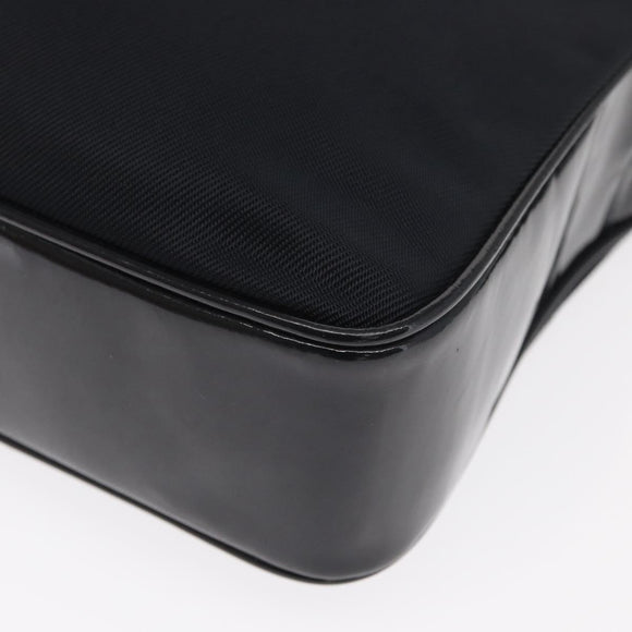 GUCCI Bamboo Hand Bag Nylon 2way Black Silver 000 2040 0538 Auth 159138