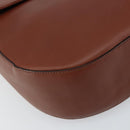 Salvatore Ferragamo Gancini Shoulder Bag Leather Brown Gold Auth 159139-14