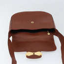 Salvatore Ferragamo Gancini Shoulder Bag Leather Brown Gold Auth 159139-18