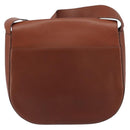 Salvatore Ferragamo Gancini Shoulder Bag Leather Brown Gold Auth 159139-2
