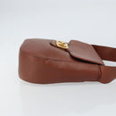 Salvatore Ferragamo Gancini Shoulder Bag Leather Brown Gold Auth 159139-3