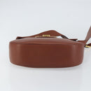 Salvatore Ferragamo Gancini Shoulder Bag Leather Brown Gold Auth 159139-5