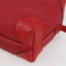GUCCI Shoulder Bag Leather Red Gold Auth 159140-10