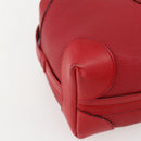 GUCCI Shoulder Bag Leather Red Gold Auth 159140-11