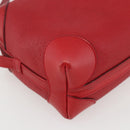 GUCCI Shoulder Bag Leather Red Gold Auth 159140-13