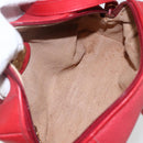 GUCCI Shoulder Bag Leather Red Gold Auth 159140-17