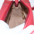 GUCCI Shoulder Bag Leather Red Gold Auth 159140-19
