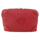 GUCCI Shoulder Bag Leather Red Gold Auth 159140-2