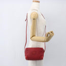 GUCCI Shoulder Bag Leather Red Gold Auth 159140-22