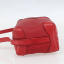 GUCCI Shoulder Bag Leather Red Gold Auth 159140-4
