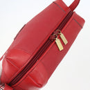 GUCCI Shoulder Bag Leather Red Gold Auth 159140-6