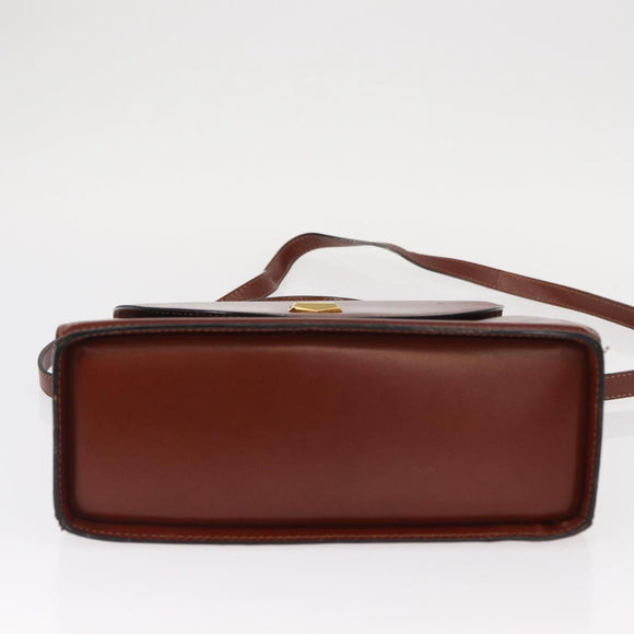 BALLY Hand Bag Leather 2way Brown Gold Auth 159141