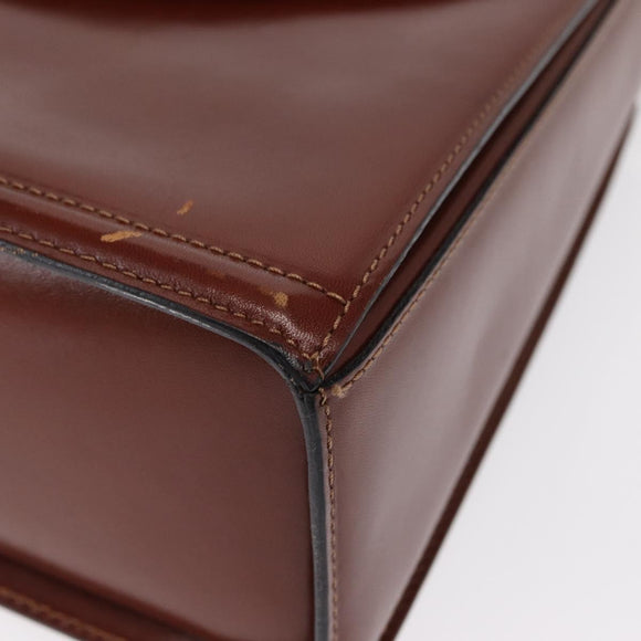 BALLY Hand Bag Leather 2way Brown Gold Auth 159141