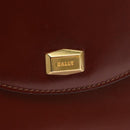BALLY Hand Bag Leather 2way Brown Gold Auth 159141-18